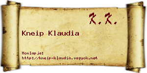 Kneip Klaudia névjegykártya
